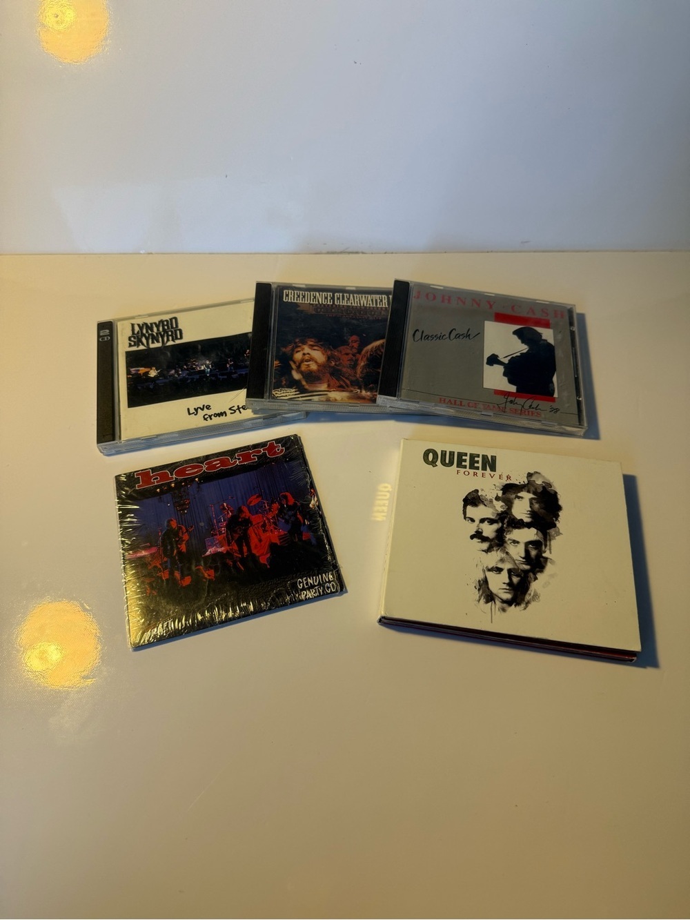 Old Classic Rock Cd Collection Of 5, Car, Queen, Heart Etc